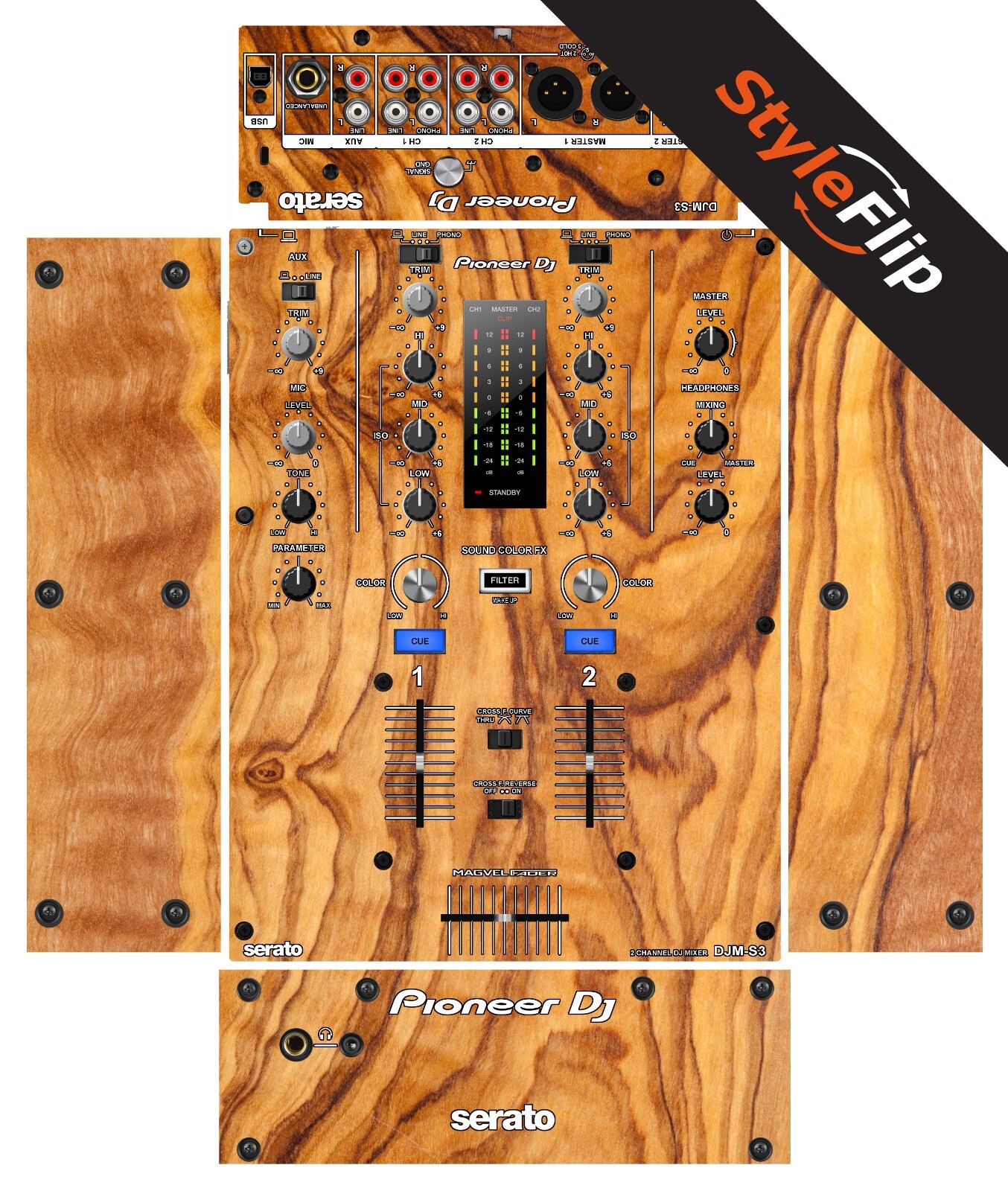 Pioneer DJM-S3 Skin | Wood Design 6 | Protective Decal | StyleFlip Skins