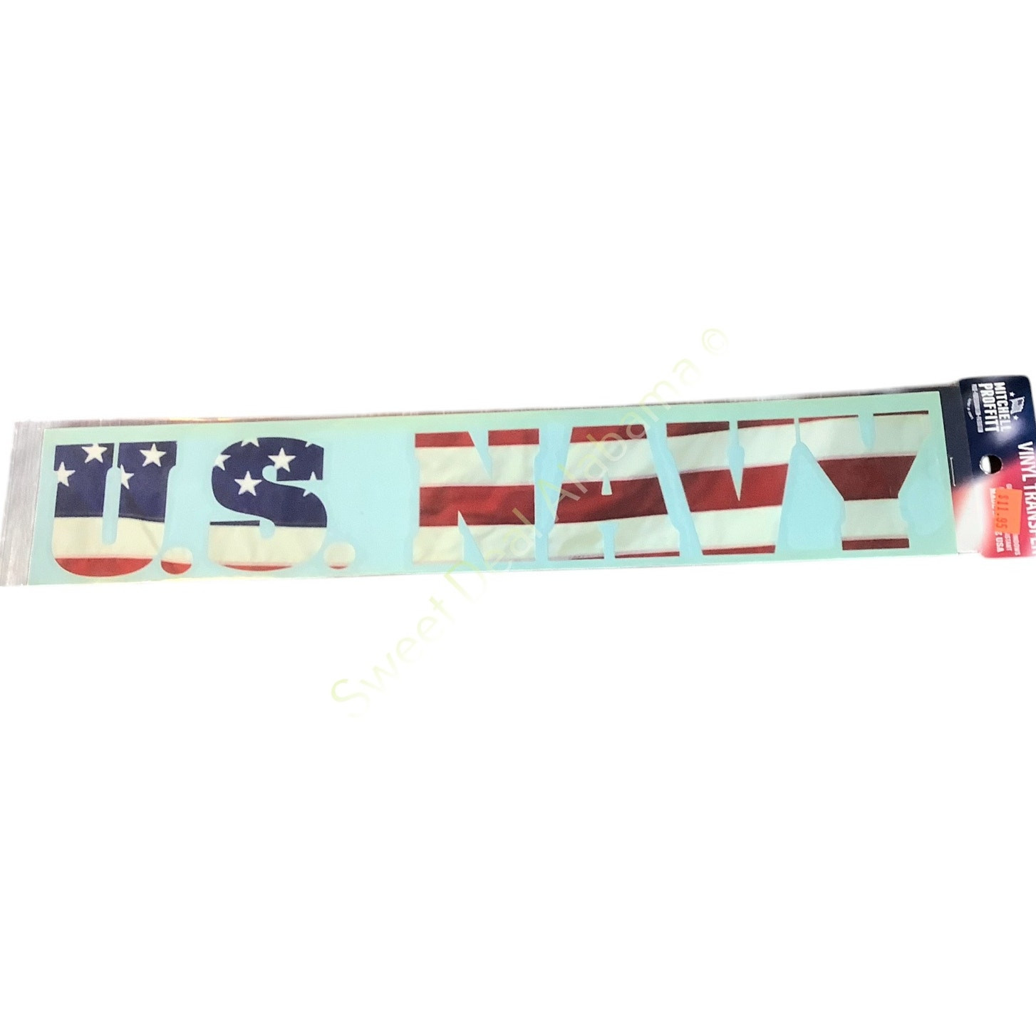 Mitchell Profitt Vinyl Transfer - U.S. NAVY - Red, White and Blue - 15.5"L x 3"H