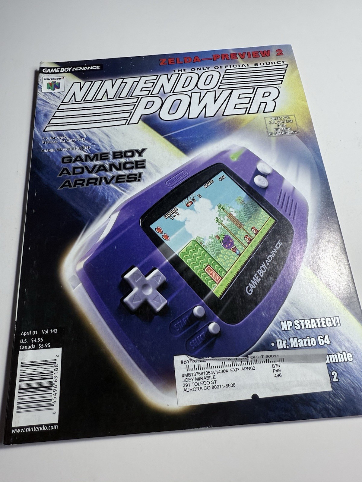 Nintendo Power Vol 143 Game Boy Advance w/ Poster And Comic