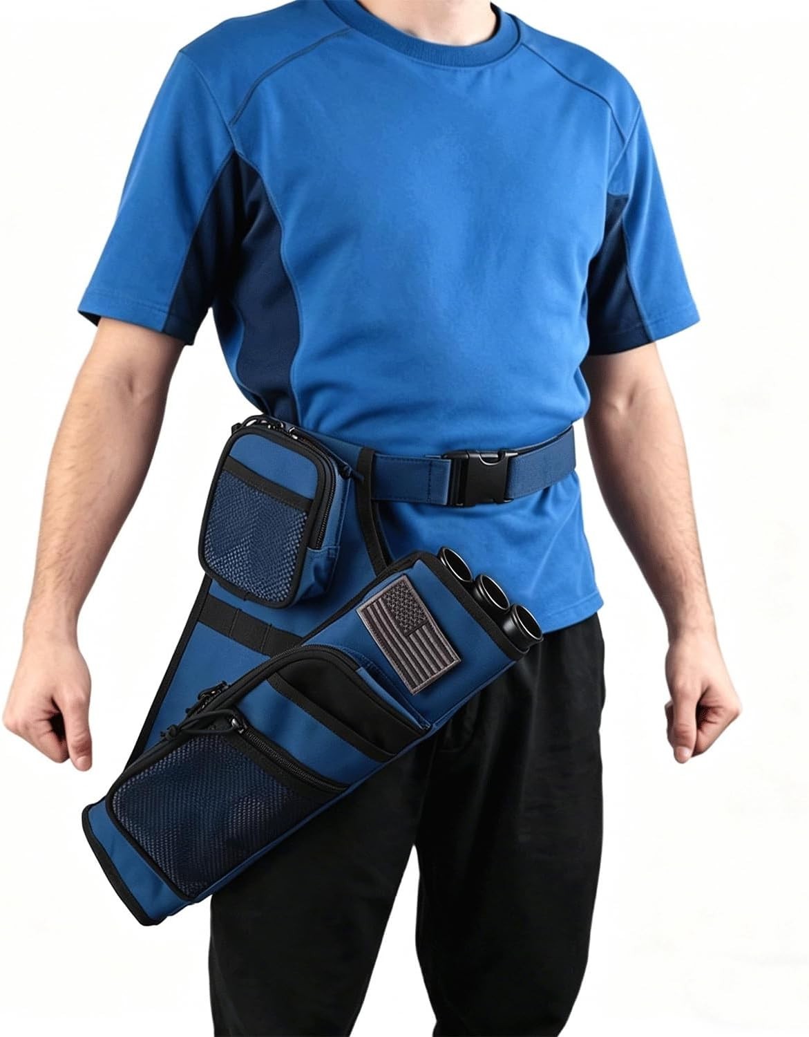 Lightweight Adjustable Hip Quiver with Separate Arrow Storage - Archery Gear