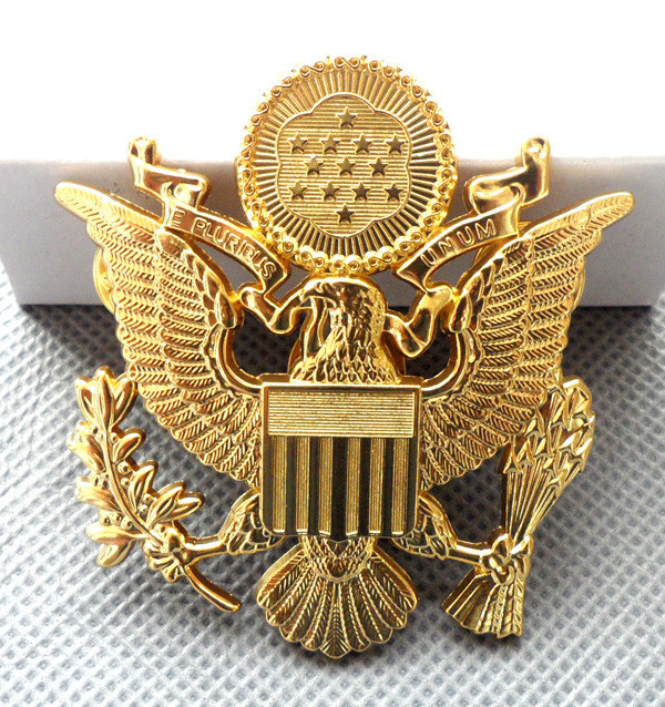 WWII US ARMY OFFICER CAP EAGLE BADGE INSIGNIA HAT-H012