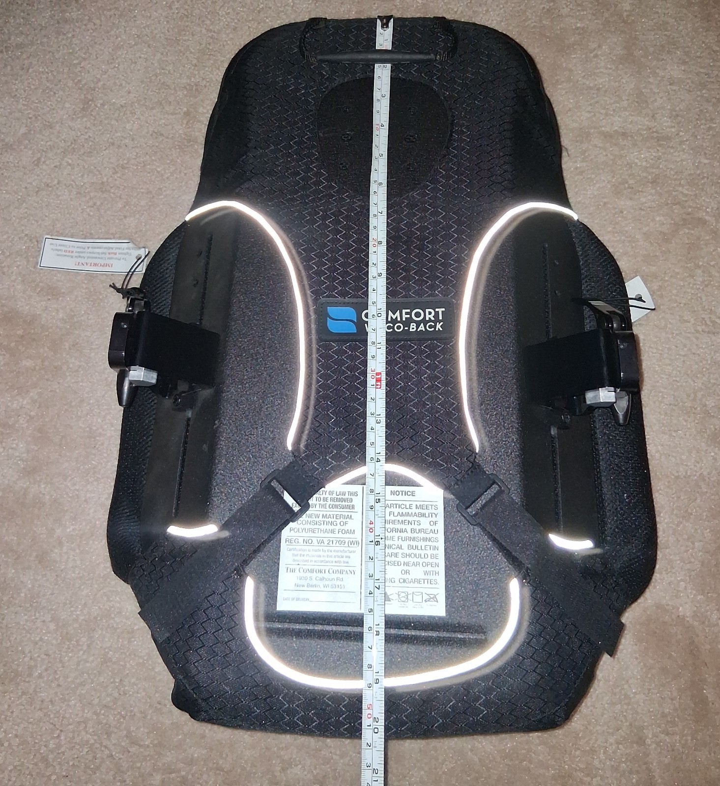 Comfort Company VISCO BACK Wheelchair Backrest