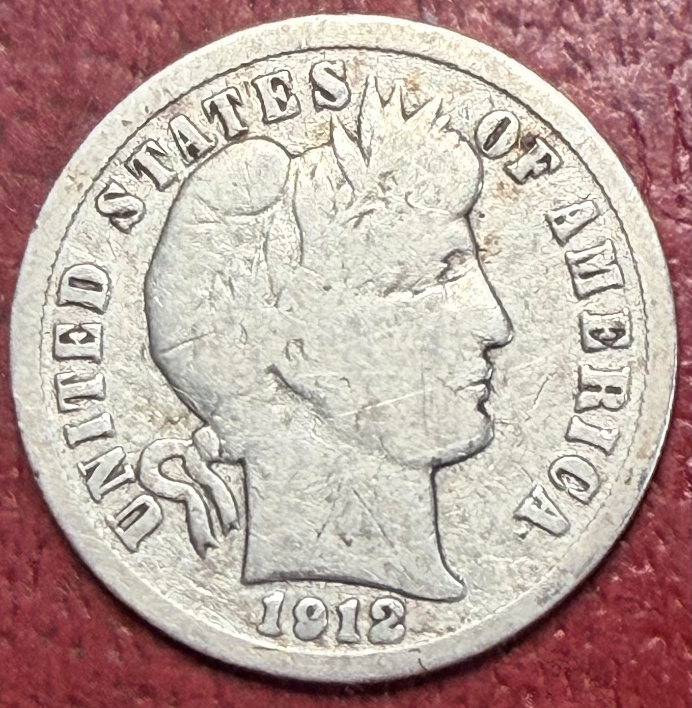 1912-D Barber Dime. Free Shipping