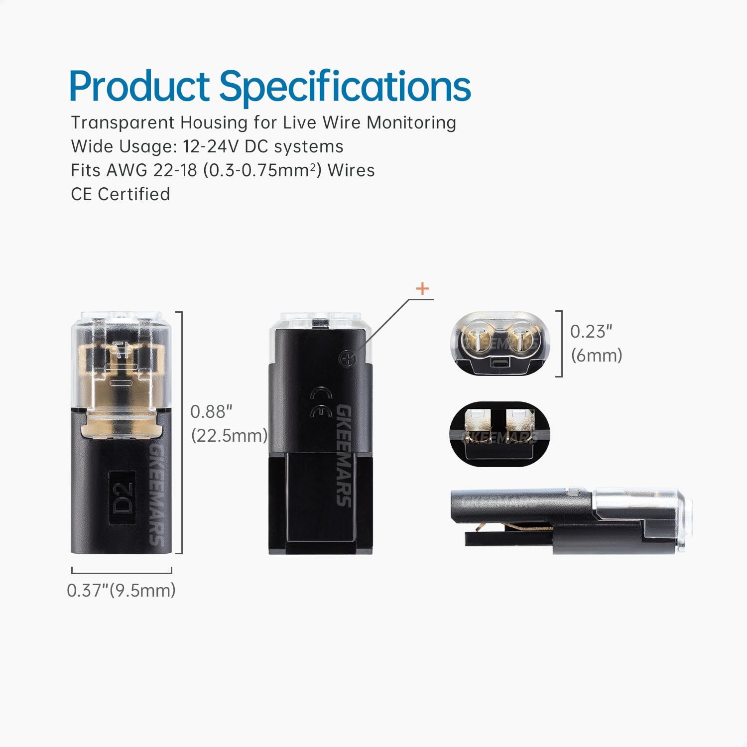 GKEEMARS 20Pcs Low Voltage Wire Connectors, 2 Pin 2 Way Quick Plug-in...