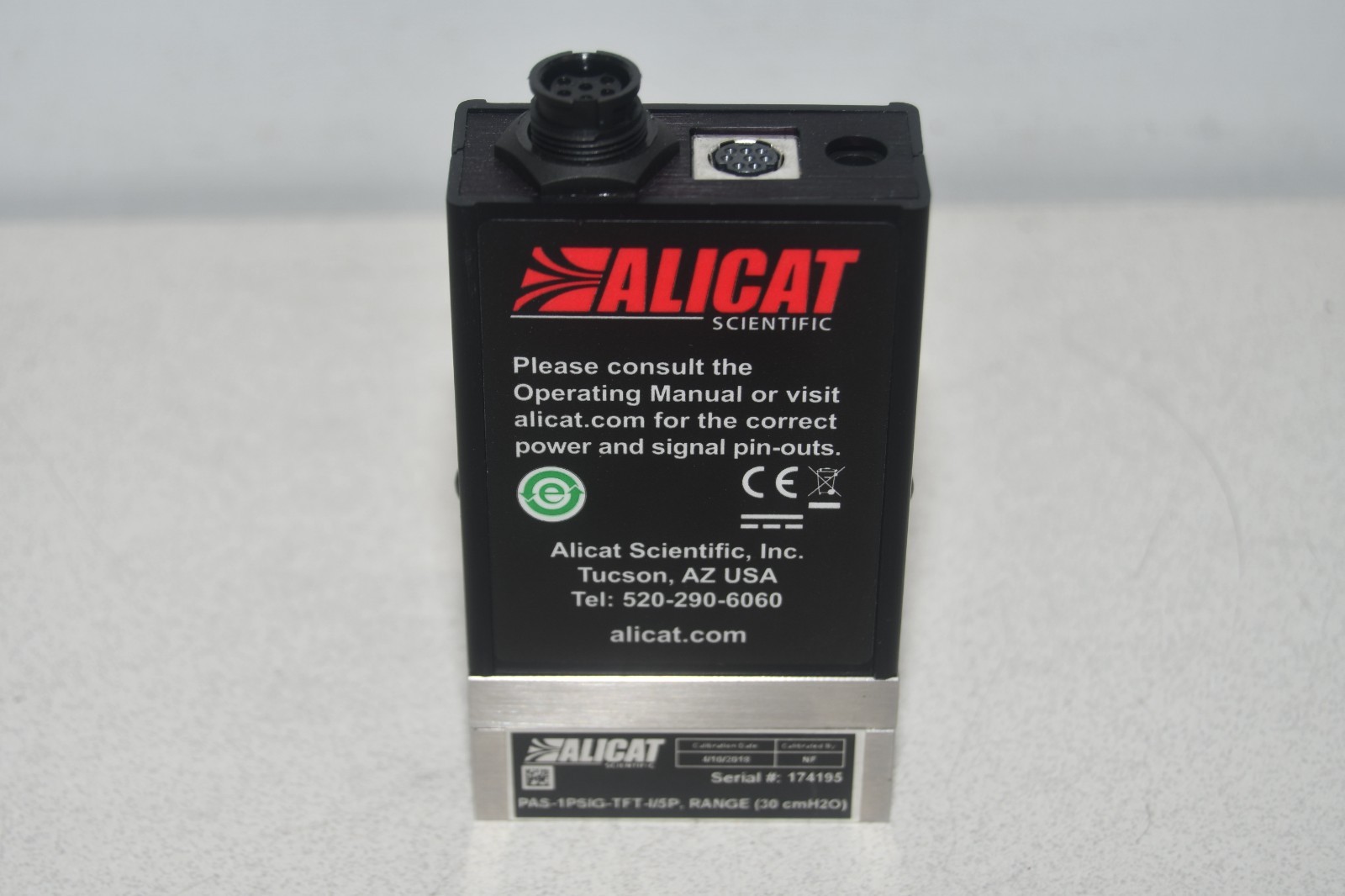 ^ Alicat PAS-1PSIG-TFT-I/5P Range: 30 cmH2O Flow Controller #X8341