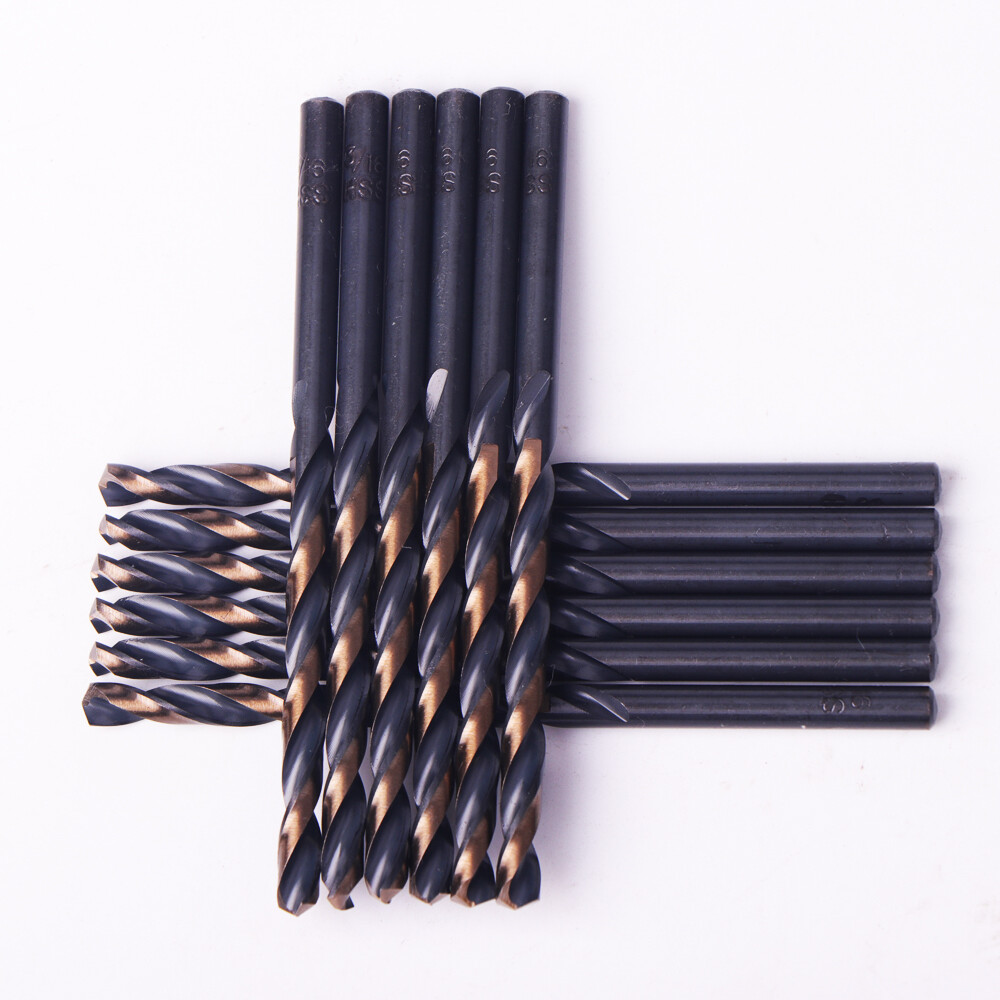 Drillforce 12PCS 1/4" Black Gold Drill Bits Set HSS Metal Woodworking Drill Bit