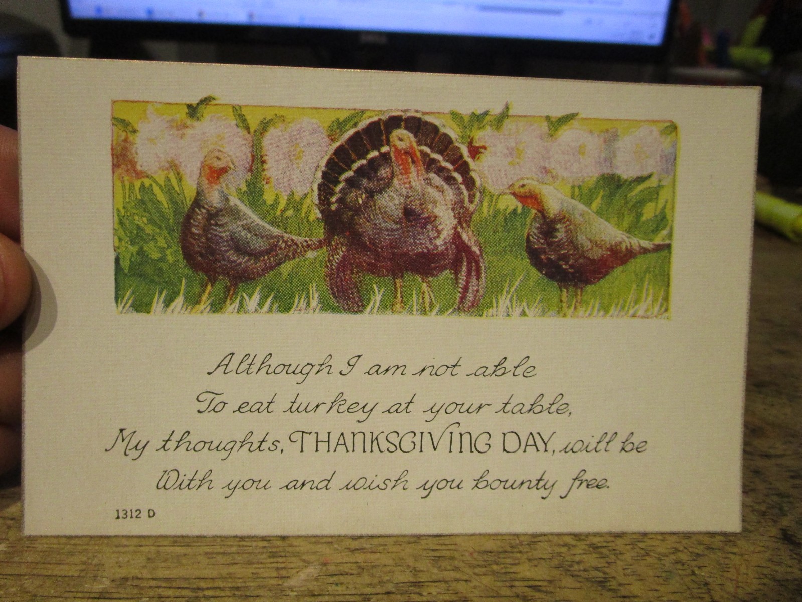 Holiday Old HAPPY THANKSGIVING Day Victorian Era Postcard 3 Turkey Birds Family