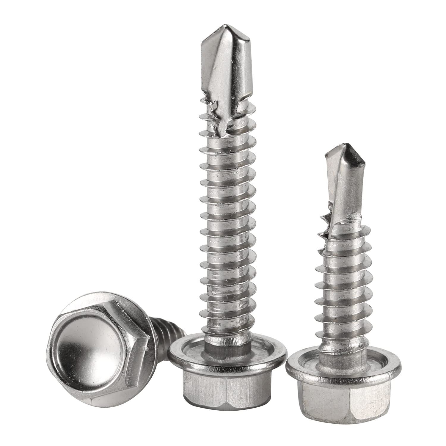 Mellewell #14 x 3/4" Hex Washer Head Self Drilling Screws, x 3/4