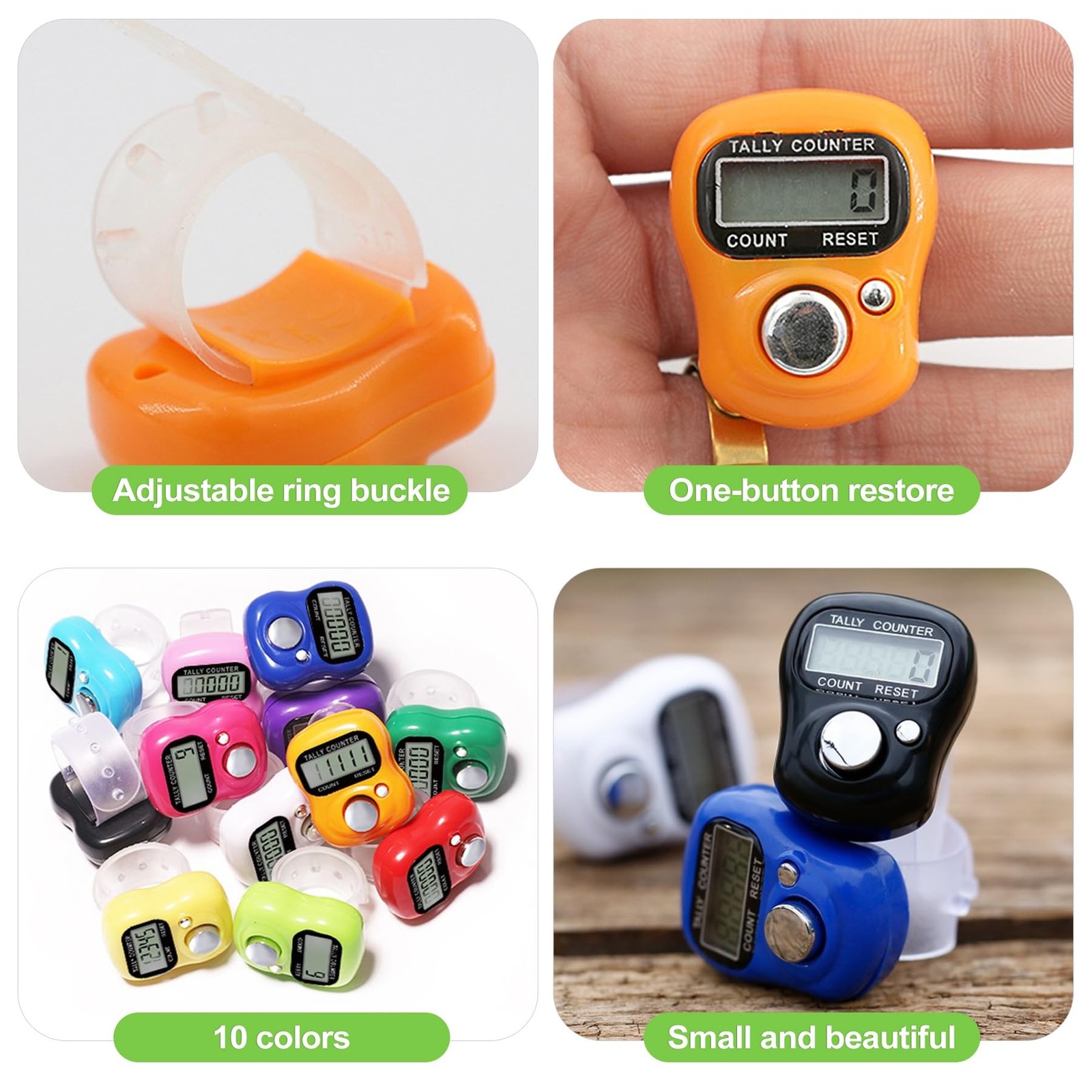 10-Pack Mini LCD Digital Finger Clicker Counter, 5-Digit Handheld Tally Count...