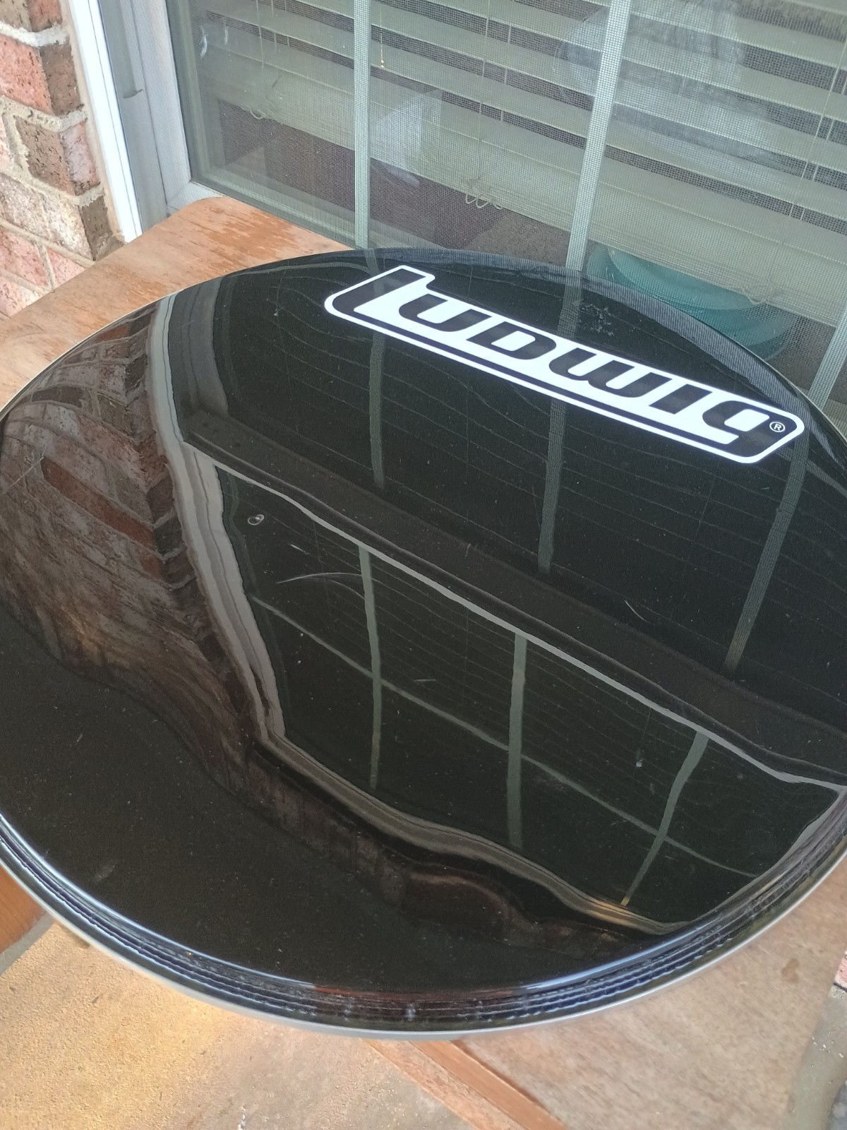 VINTAGE LUDWIG 22" ROCKER SERIES BASS DRUM FRONT RESONANT LOGO DRUM HEAD-VG!