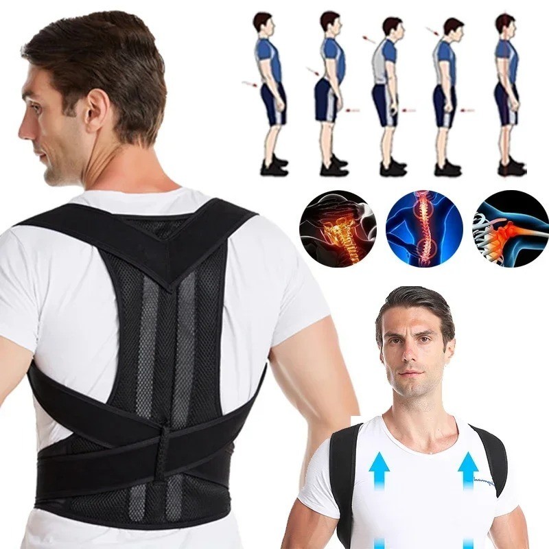 Adjustable Posture Corrector Low Back Support Shoulder Brace Belt for Men Women