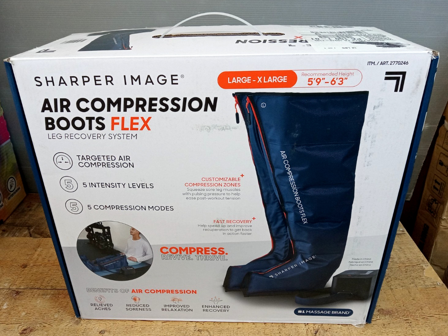 Sharper Image Air Compression Boots Flex Leg Recovery System LG/XL 5'9'' - 6'3''