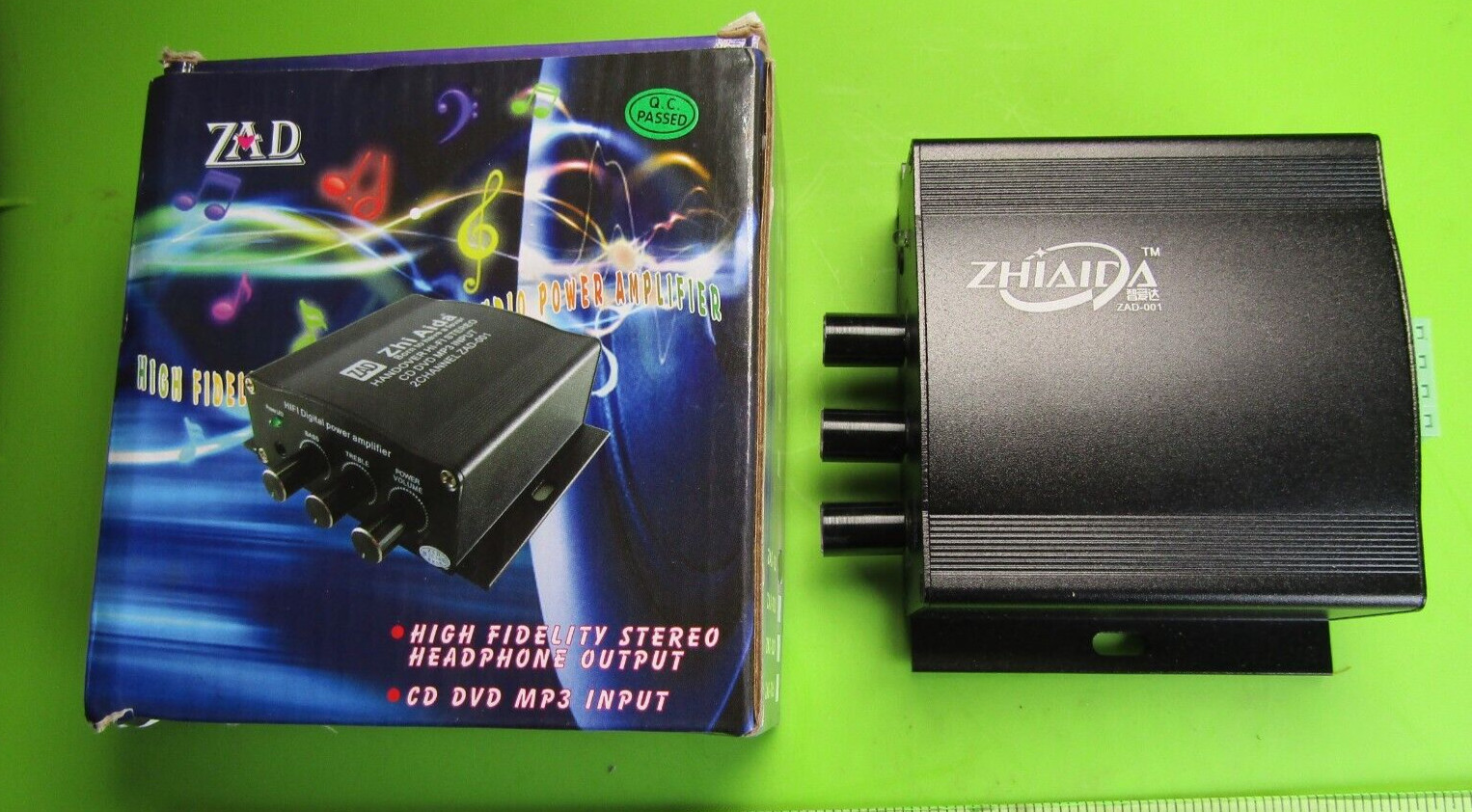Zhiaida  ZAD Digital Amplifier CD DVD MP3 Input Headphones Output p/n ZAD-001
