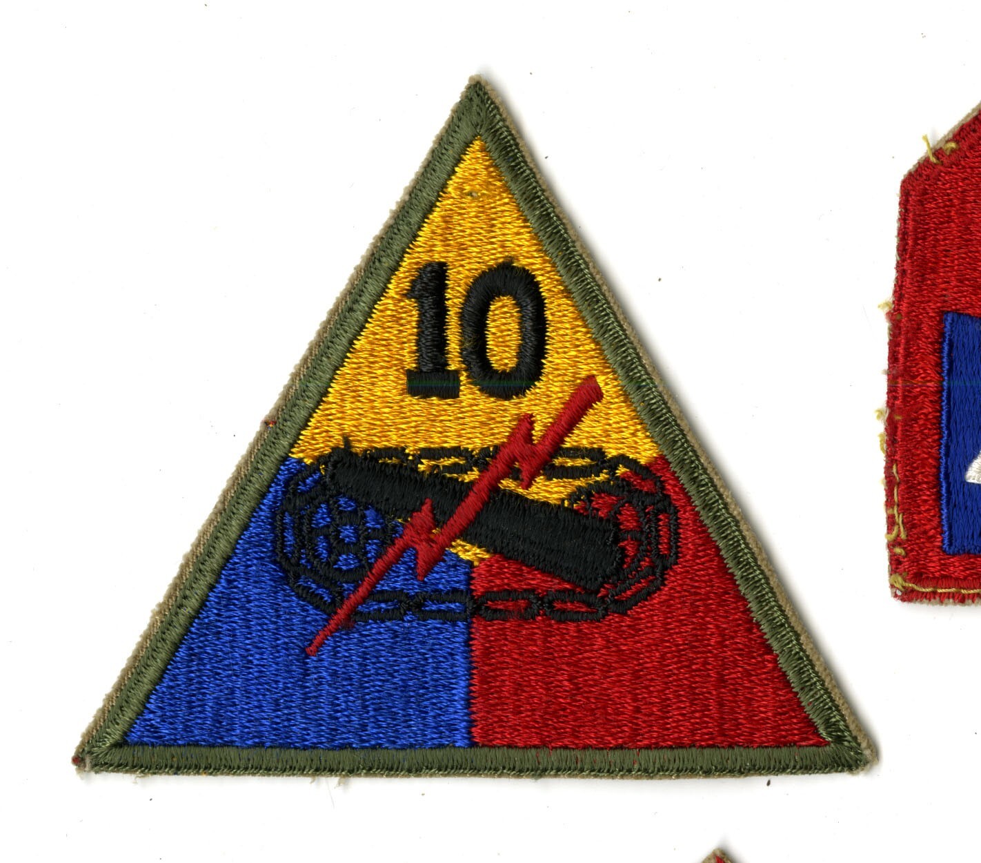 10th Armored Division White Back Patch WWII Vintage Europe Bastogne Germany