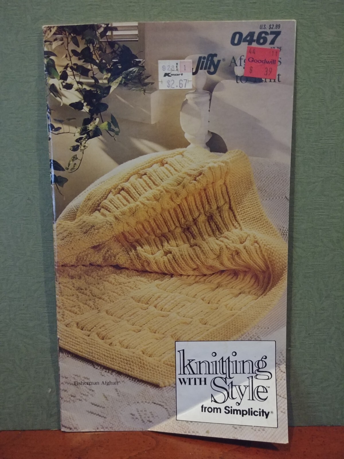 JIFFY AFGHANS TO KNIT ~ Knitting With Style From Simplicity Leaflet #0467