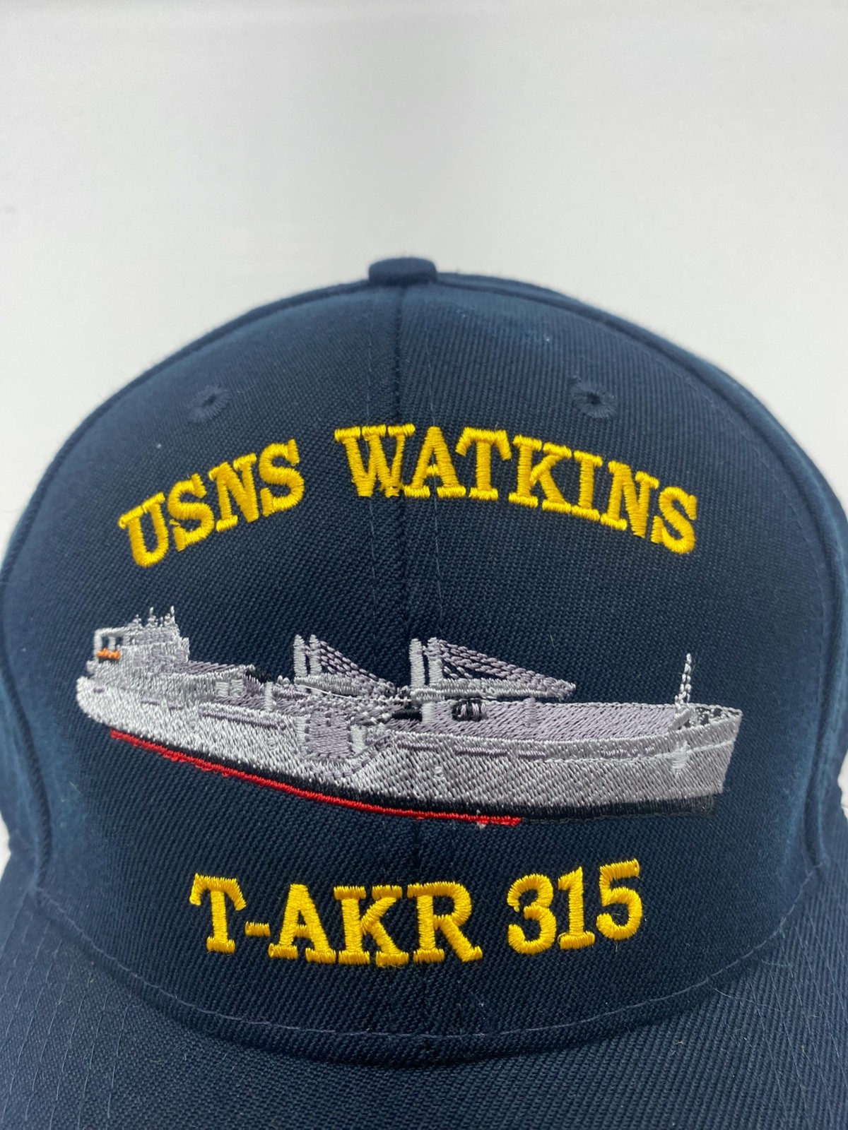 The Corps USNS Watkins T-AKR 315 Logo Blue Baseball Cap Hat One Size