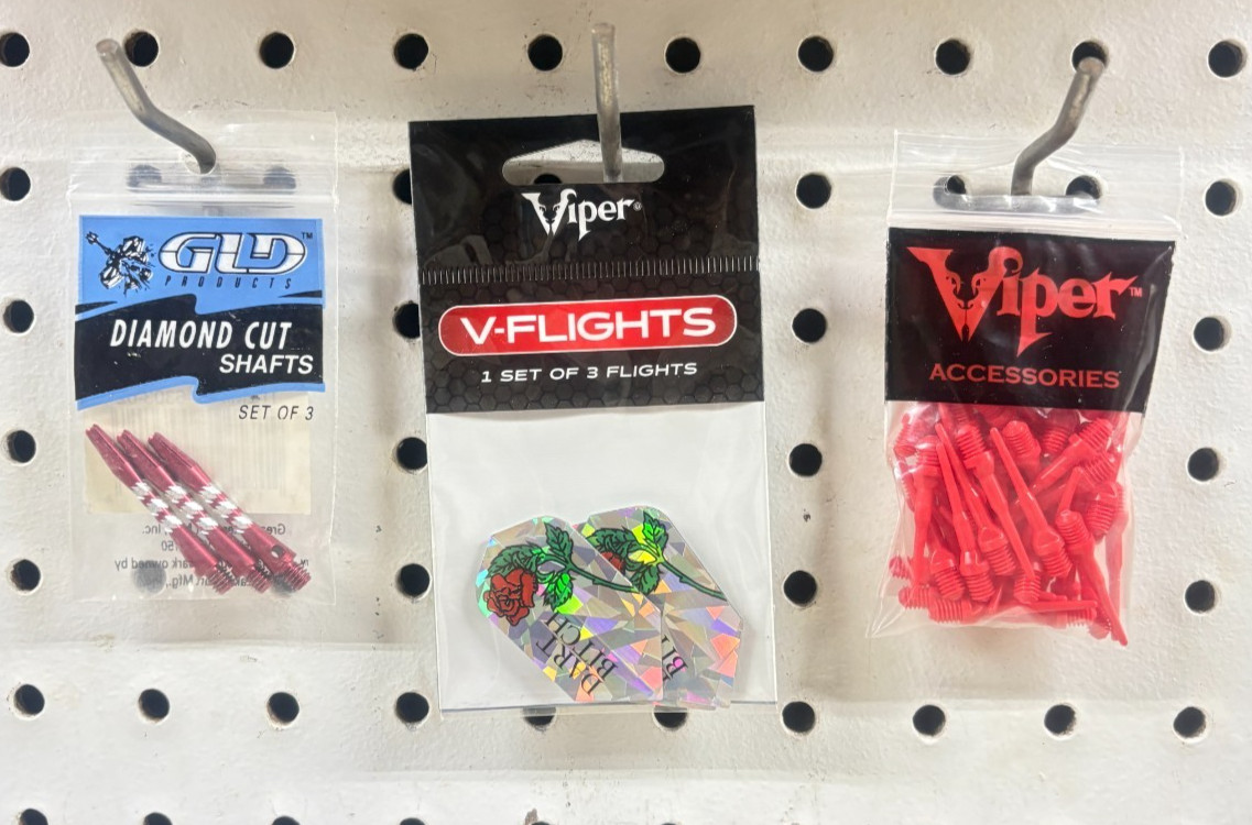 Diamond Cut Dart Shafts, Slim Dart Bitch Flights, 50 Tufflex II Tips