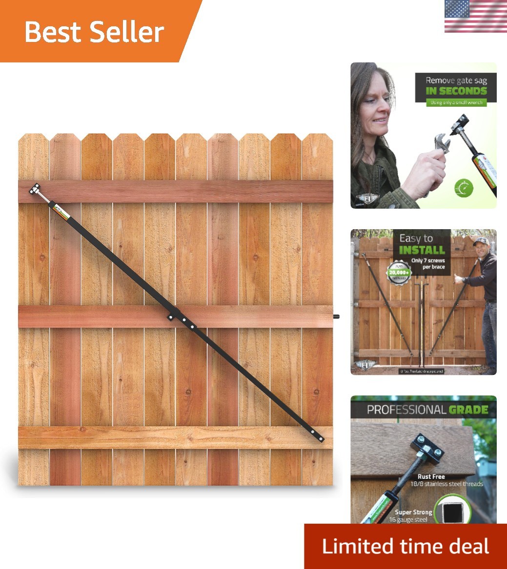 6' Gate Brace - Wood Privacy Fence Anti Sag Gate Kit - Gate Hardware Kit for ...