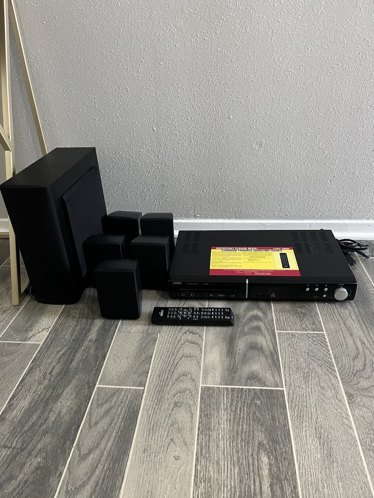 Coby DVD938 5.1 Channel Home Theater Speaker System Dolby Digital DVD Remote