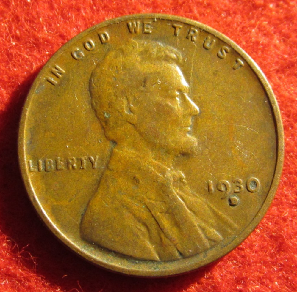 1930 D Lincoln Wheat Cent/Penny - F Fine to VF Very Fine - Actual Coin B1404