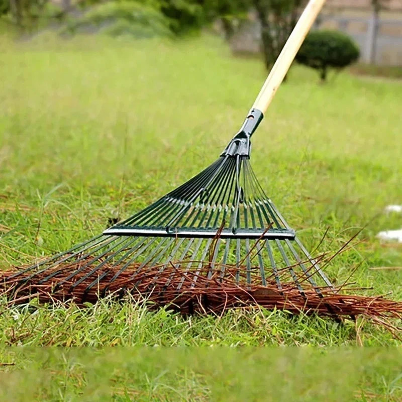 22 Teeth Heavy Duty Steel Rake Head High Carbon Metal Lawn Leaf Garden Rake