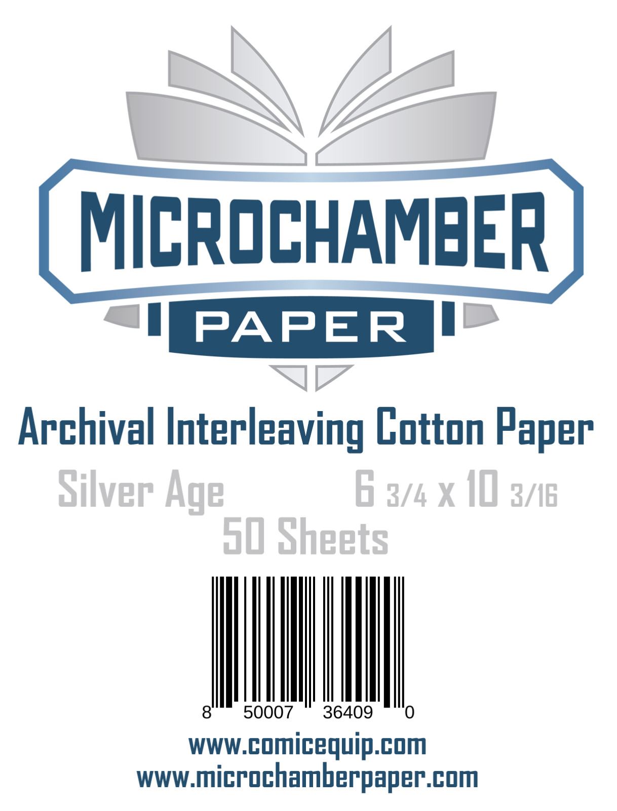 MicroChamber Paper Silver Size 50 Sheets 6-3/4" x 10-3/16"