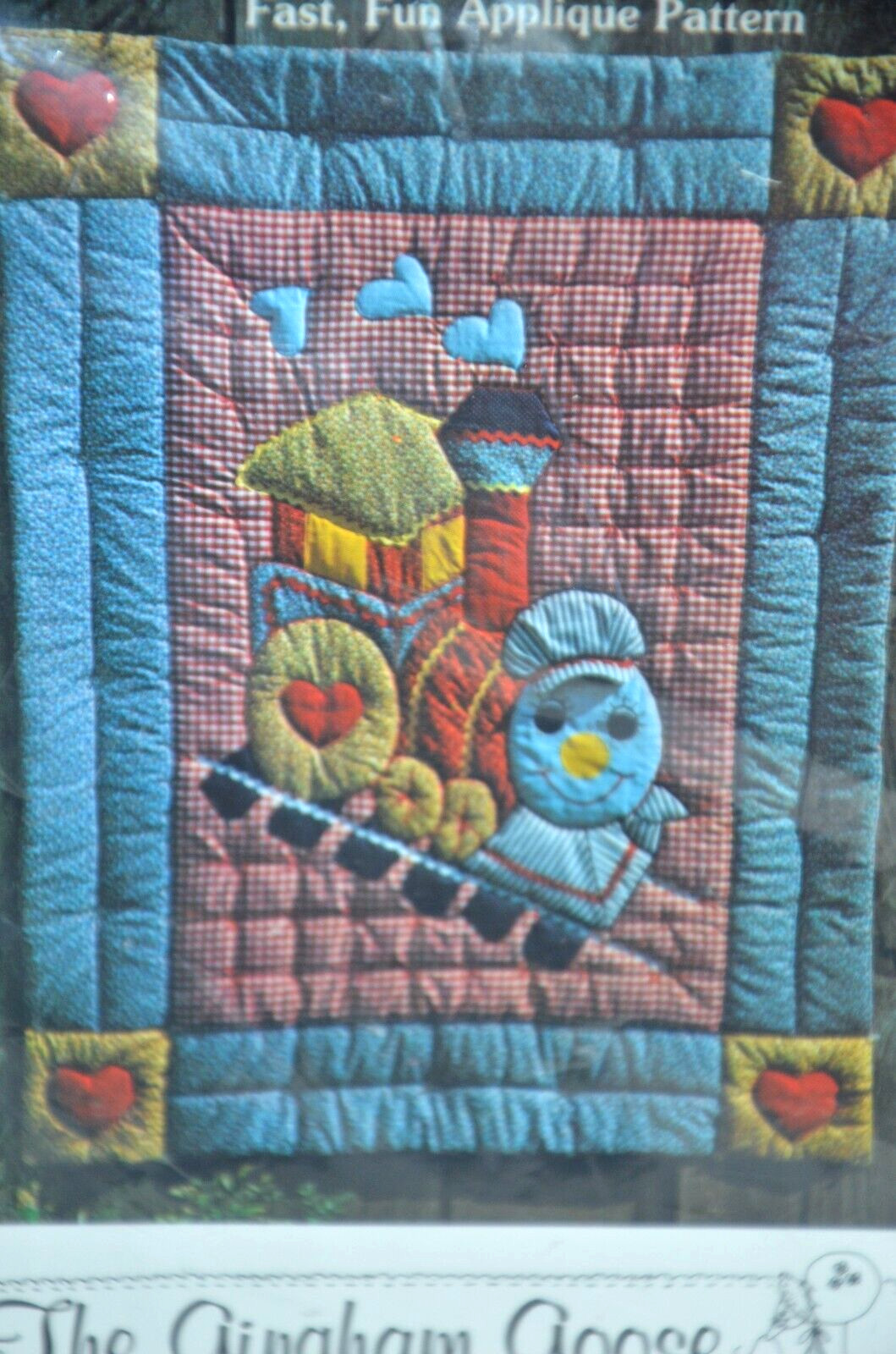 Chuggy Choo-Choo Train Applique Quilt Pattern The Gingham Goose 1979 uncut