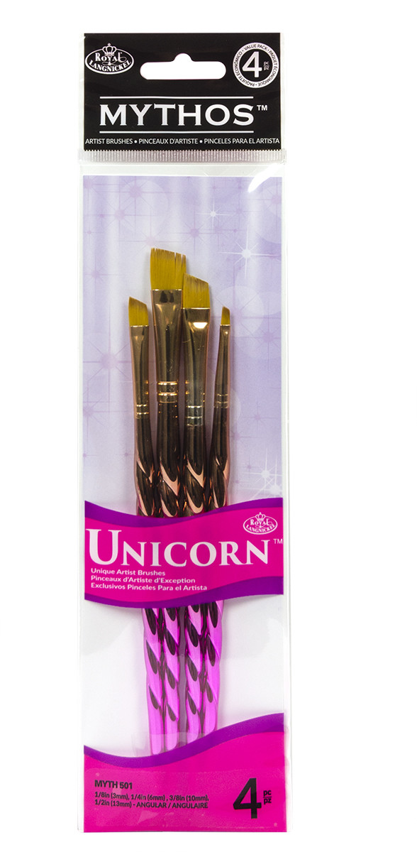 Royal Unicorn Handle Artist Paint Brush Variety 4 Piece Sets (New)