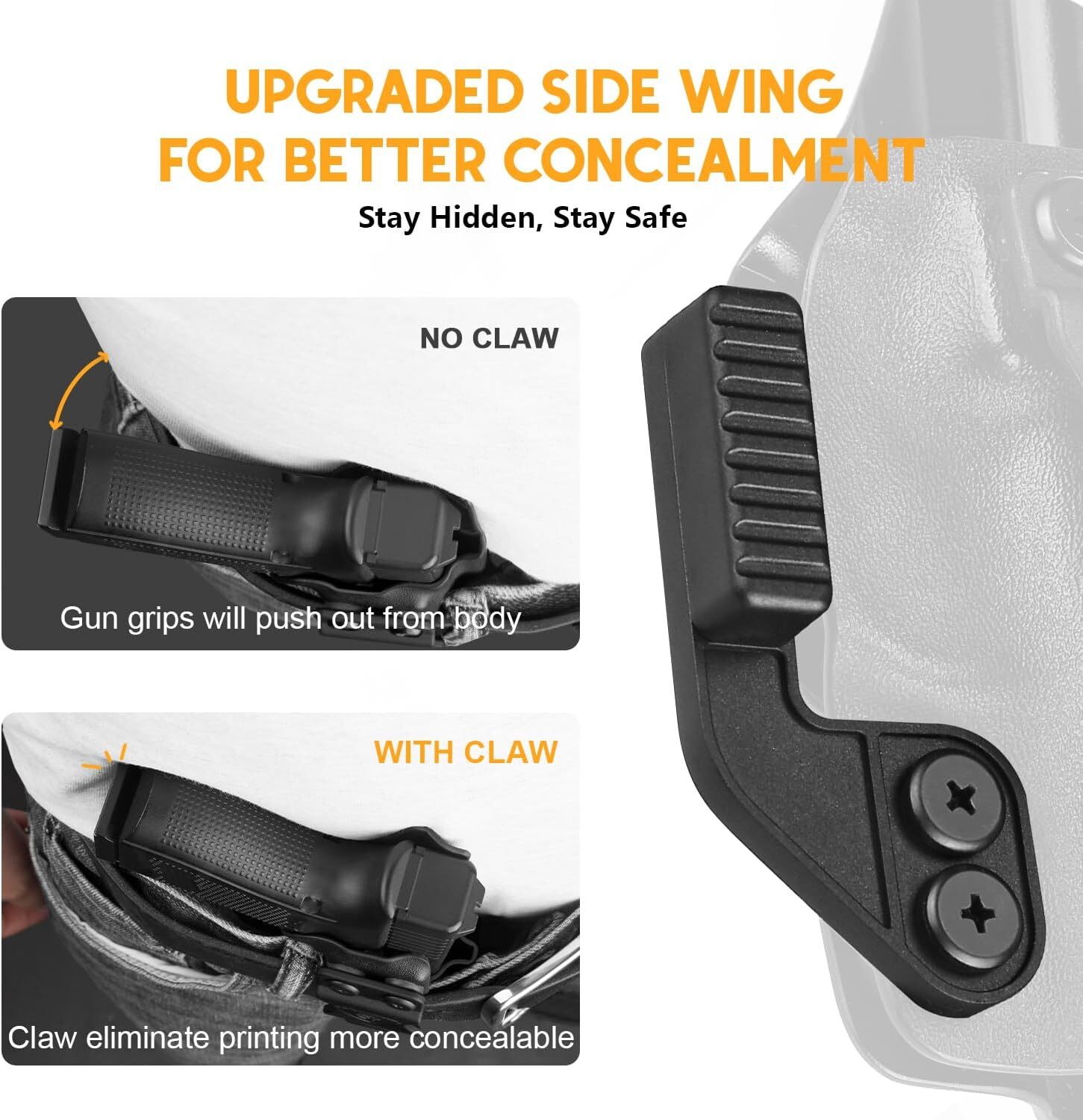 IWB Kydex Holster Compatible with Springfield Hellcat Pro, Not Fit Hellcat, RH