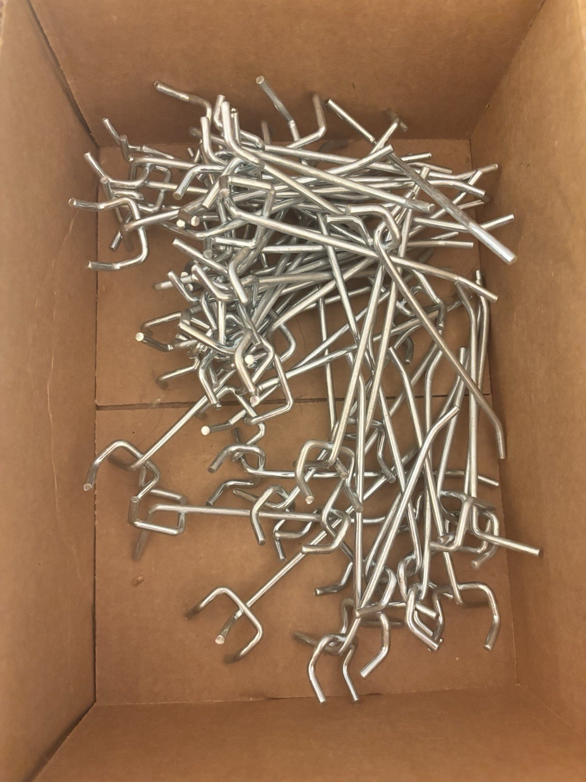 50 Pack 4 Inch Stainless Steel Pegboard Hooks 1/8 Pegboards Garage 35lb Capacity