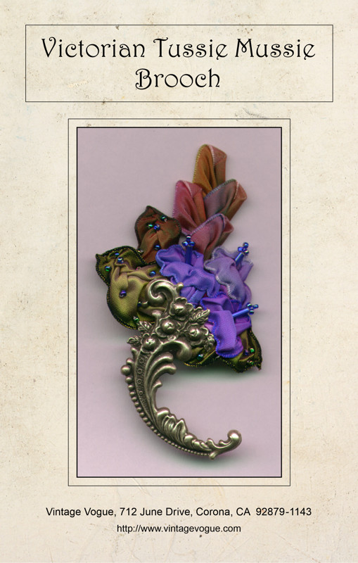 Victorian Tussie Mussie Brooch - Pattern by Janet Stauffacher - Wired Ribbon