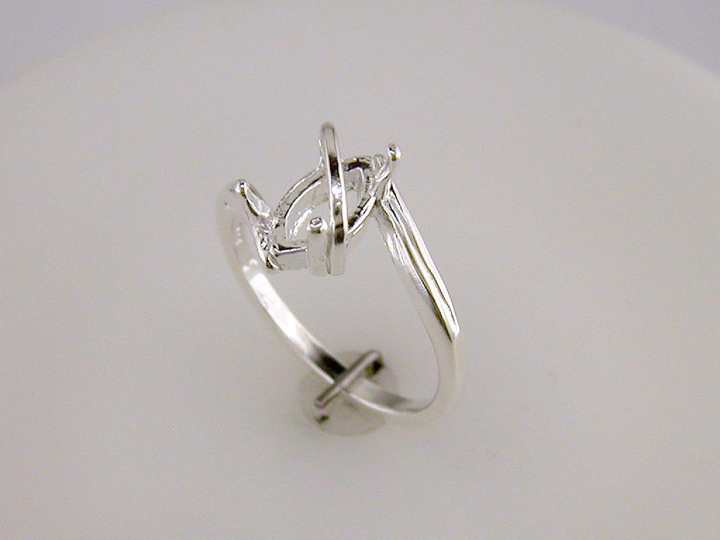 12 x 6 mm Marquise Topbar Solitaire Ring Setting Sterling Silver