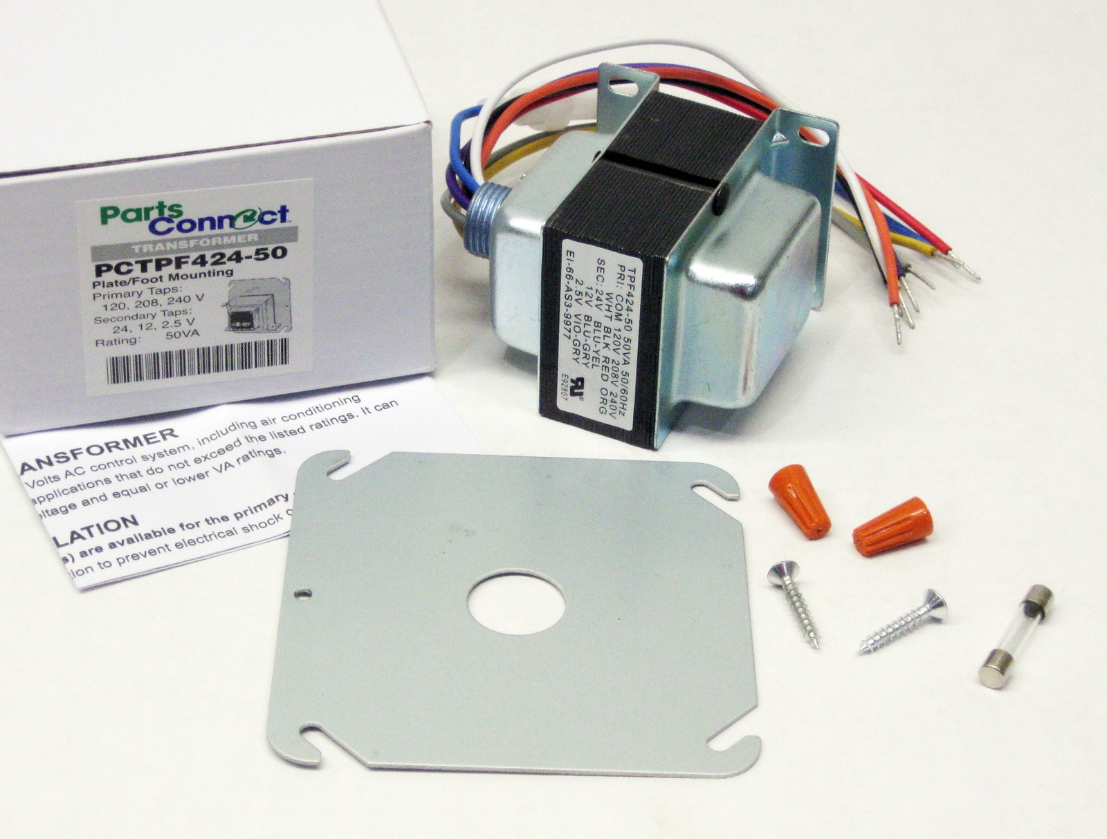 50VA Transformer Primary 120 208 240V Volt 24V, 12V, 2.5V Secondary HVAC Furnace