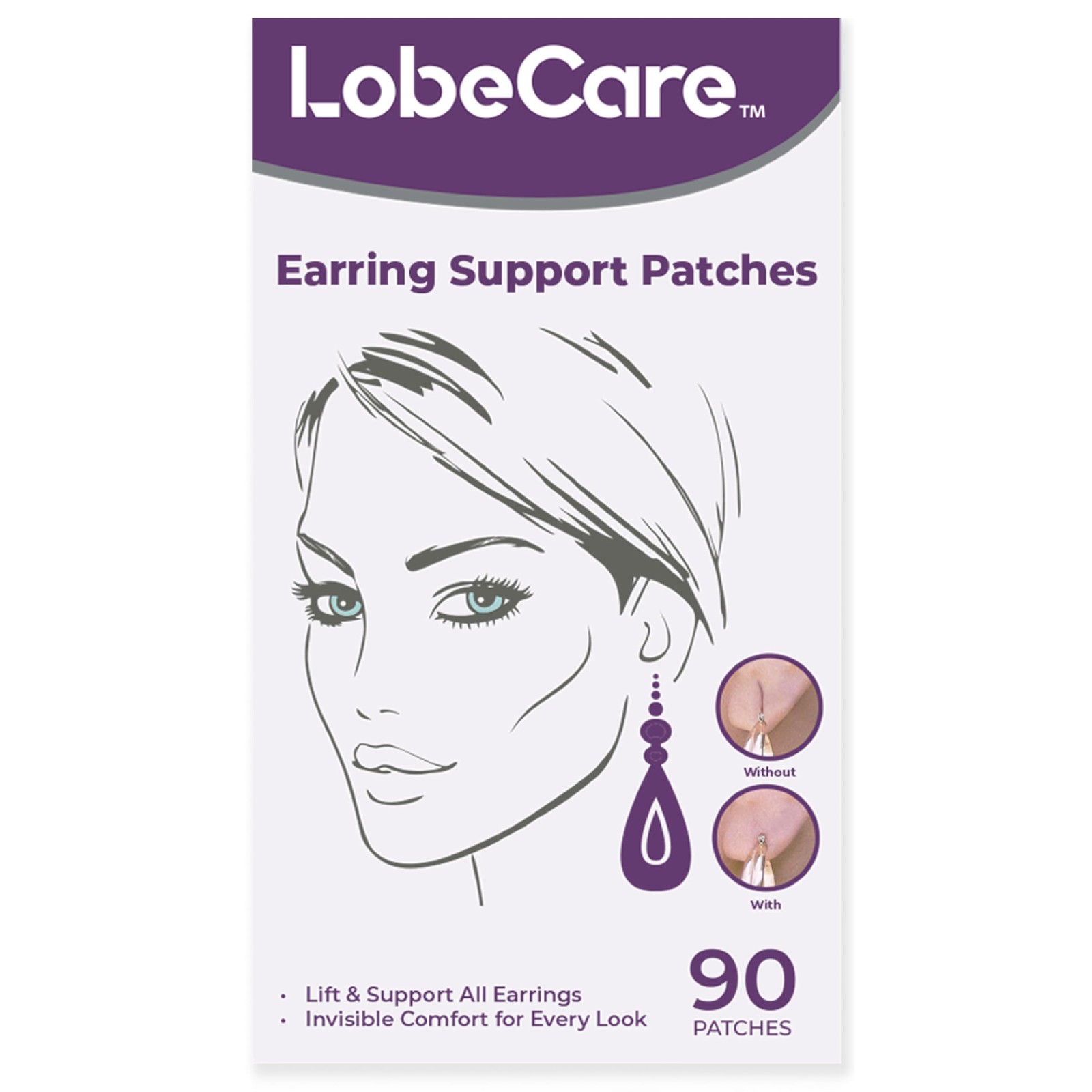 - Clear Ear Lobe Support Patches for Earrings - Comfortable and Hypoallergeni...