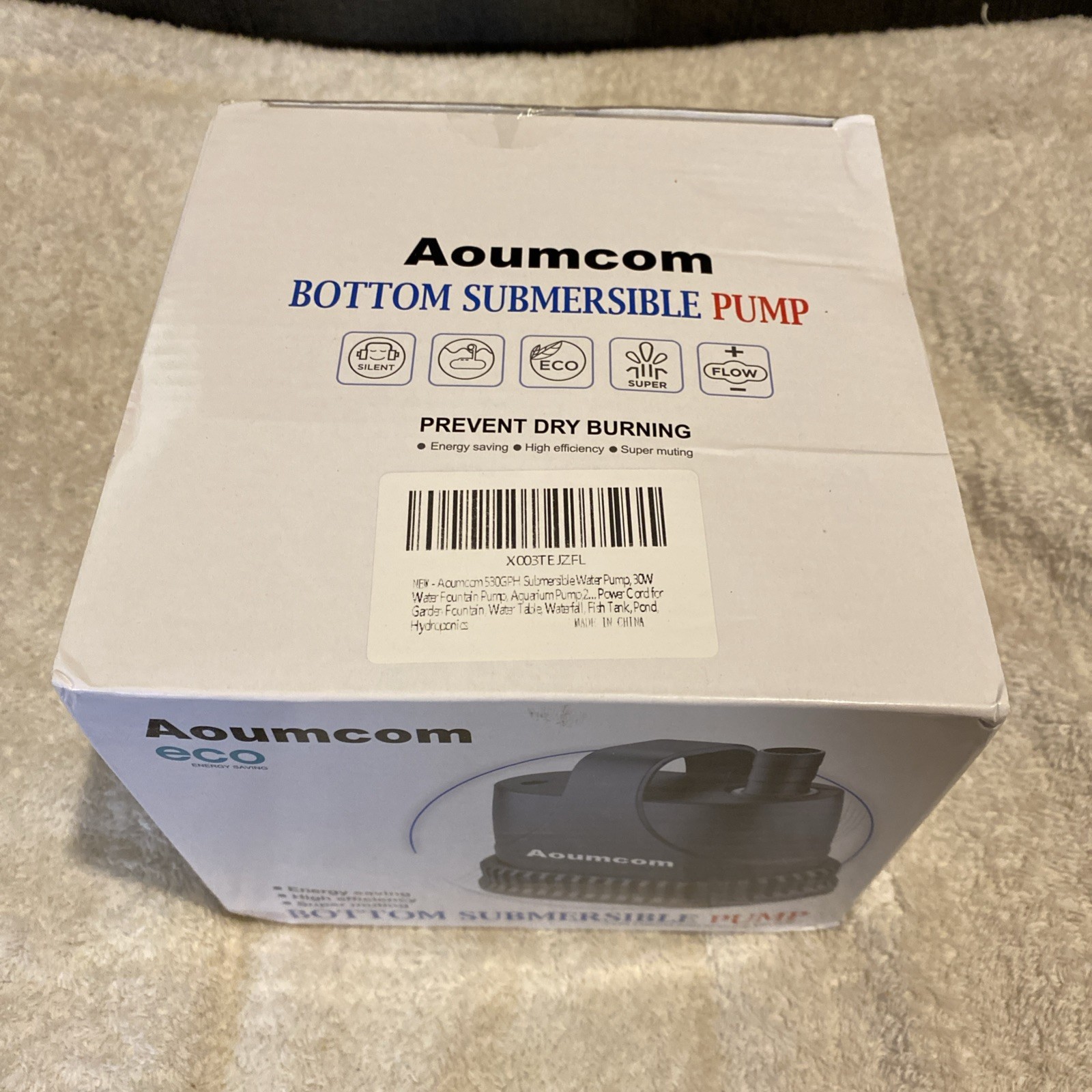 Aoumcom 530 GPH Bottom Submersible Pump - New in box