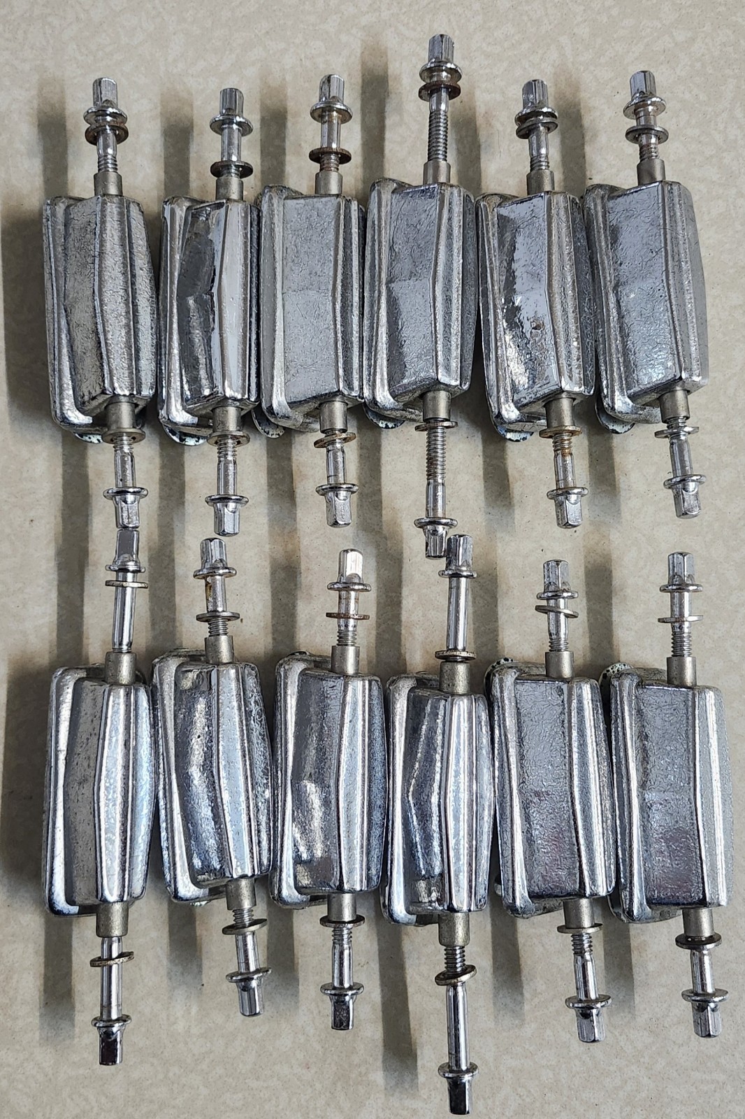 Set of 12 LOT OF Mars Unbranded drum lugs with screws , washers NO RODS TENSION