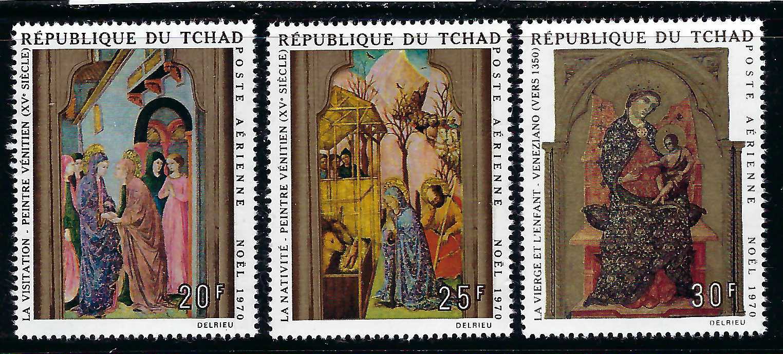 Chad - 1970 3v. MNH  Christmas Paintings Art Religion