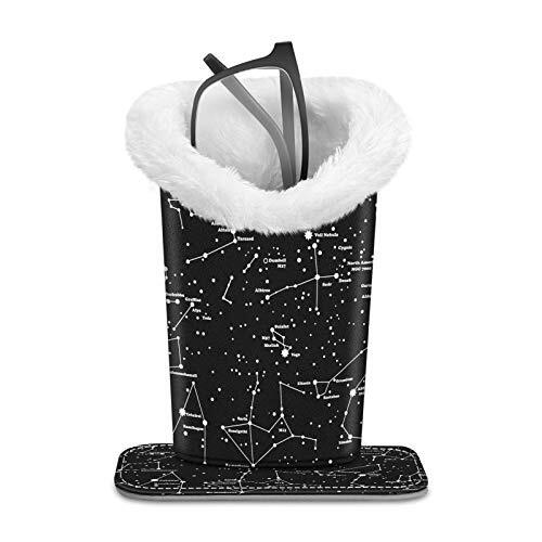 Plush Lined Eyeglasses Holder with Magnetic Base- Premium Vegan Constellation
