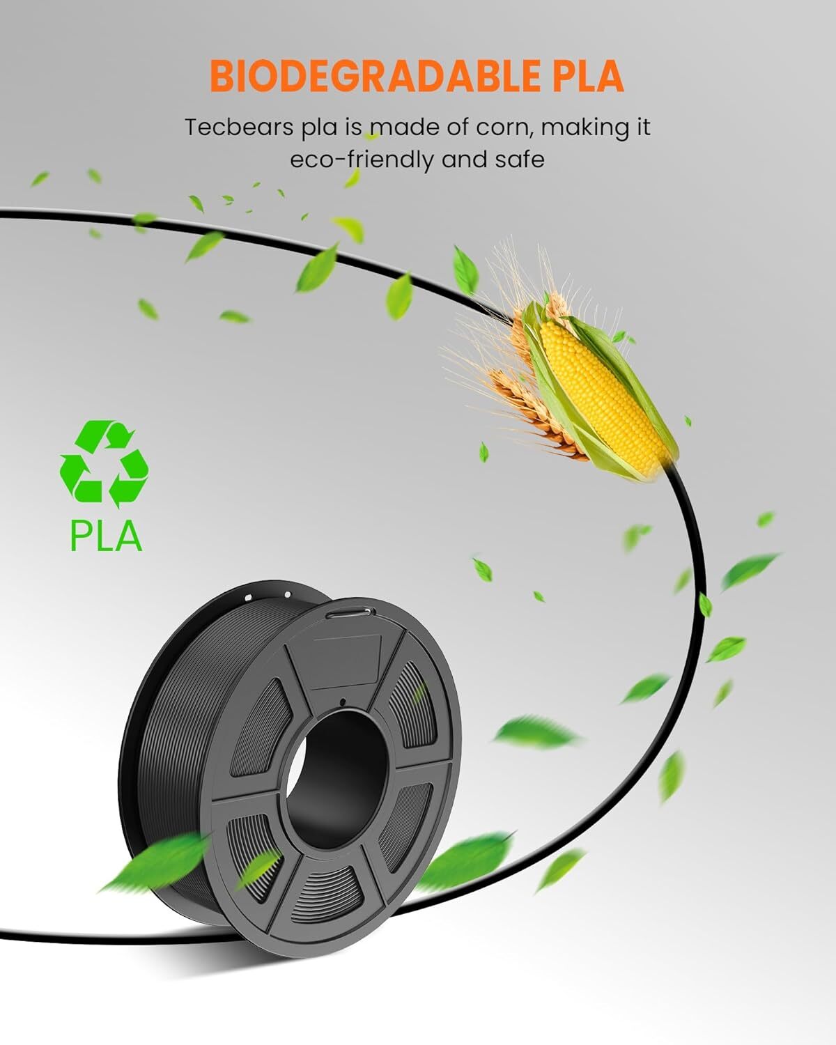 TECBEARS 10KG PLA 3D Printer Filament Bundle 1.75mm Low Shrinkage Entry Level