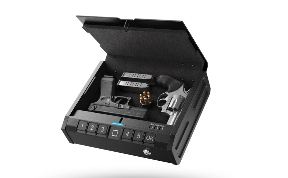 ONNAIS Iron Se Gun Safe Secure Box Fingerprint Keypad & Key Access