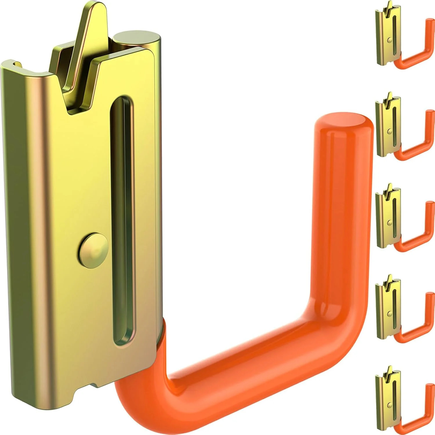 6 PCS Heavy Duty E Track J Hooks with Non-Slip Rubber Coating | 25% Thicker 0.5"
