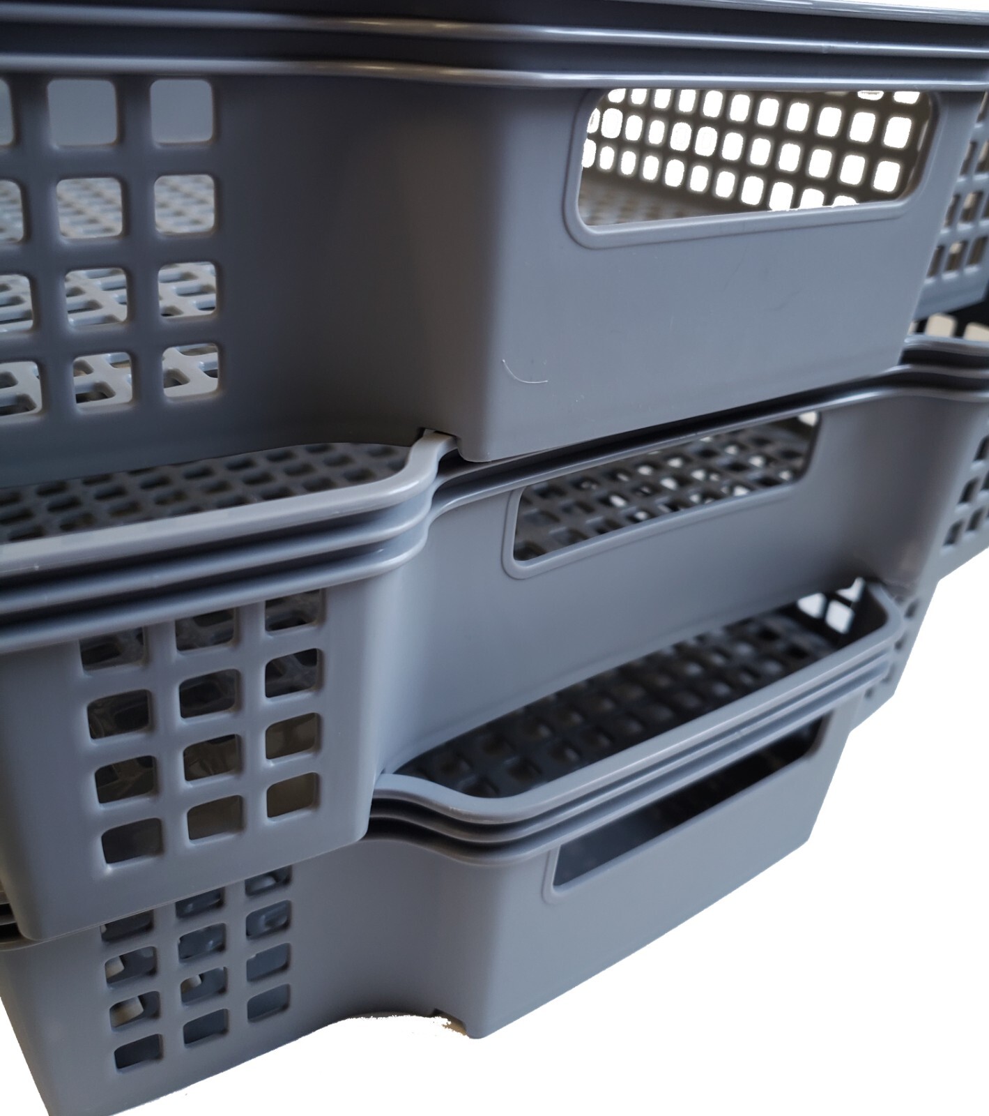 NEPA Market Stackable Turn-Around 3 Storage Baskets Set 15" x 11" x 2.5"