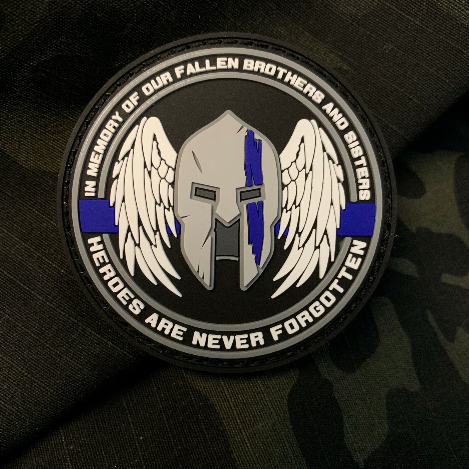In Memory of Our Fallen Law Enforcement Thin Blue Line PVC Patch