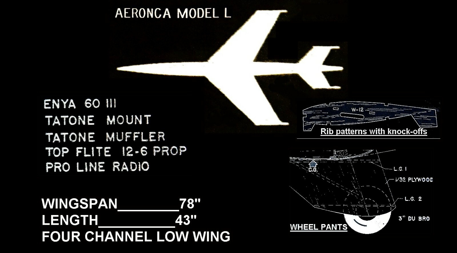 RC plans & Full Size Patterns AERONCA "L" Big & Beautiful Span 78"