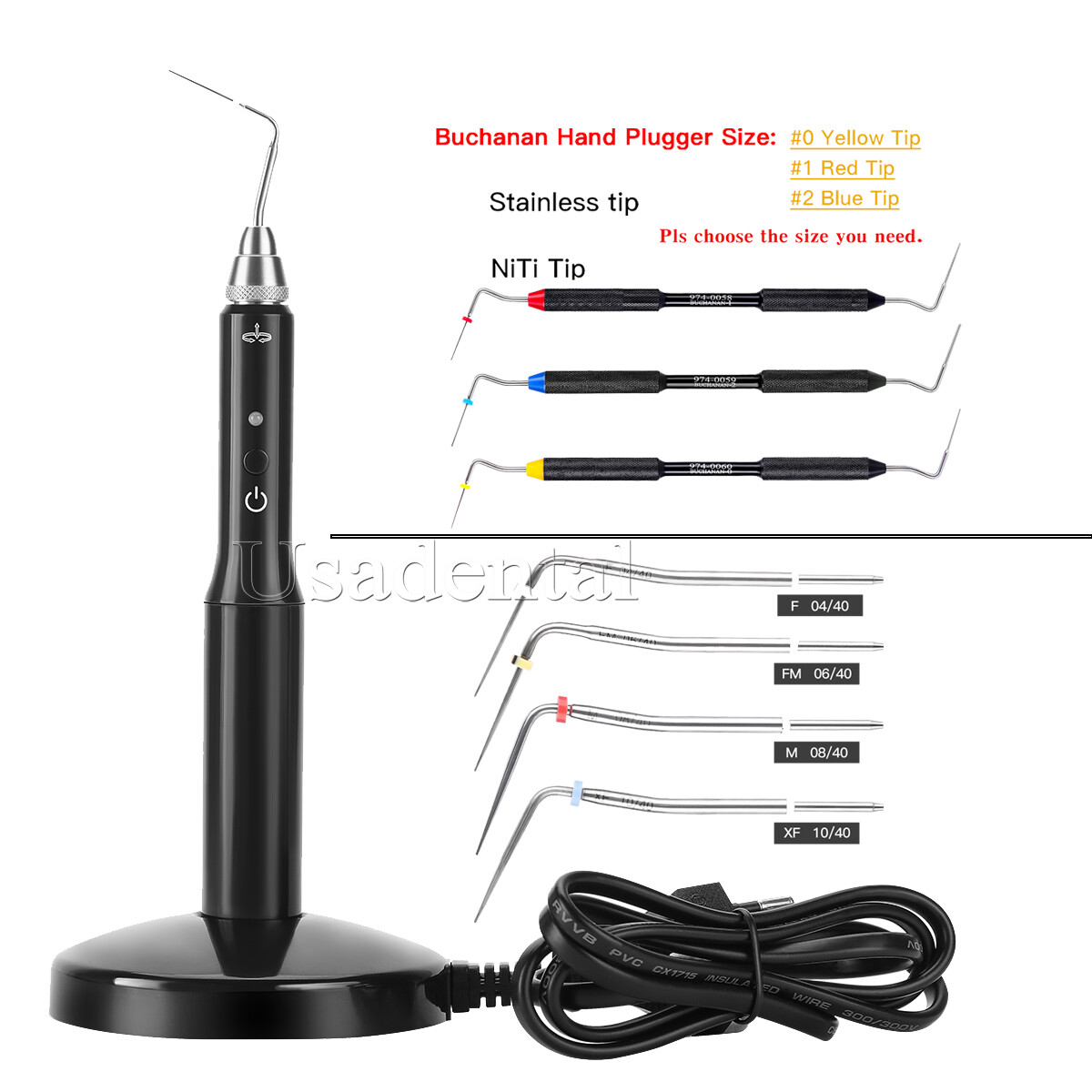 Dental Endodontic Obturation Heated Pen /Gutta Percha Tips/Buchanan Hand Plugger