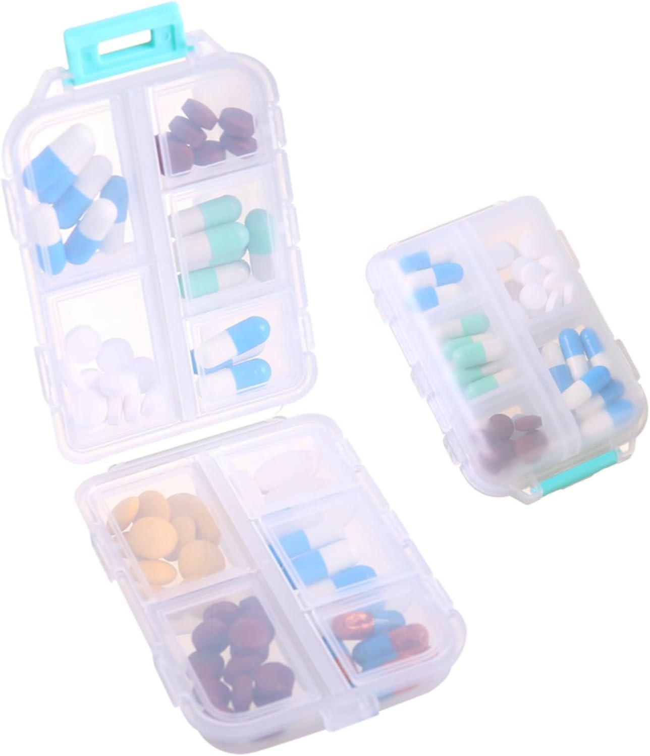 1Pack Travel Pill Organizer - 10 Compartments Pill Case, Compact and Portable