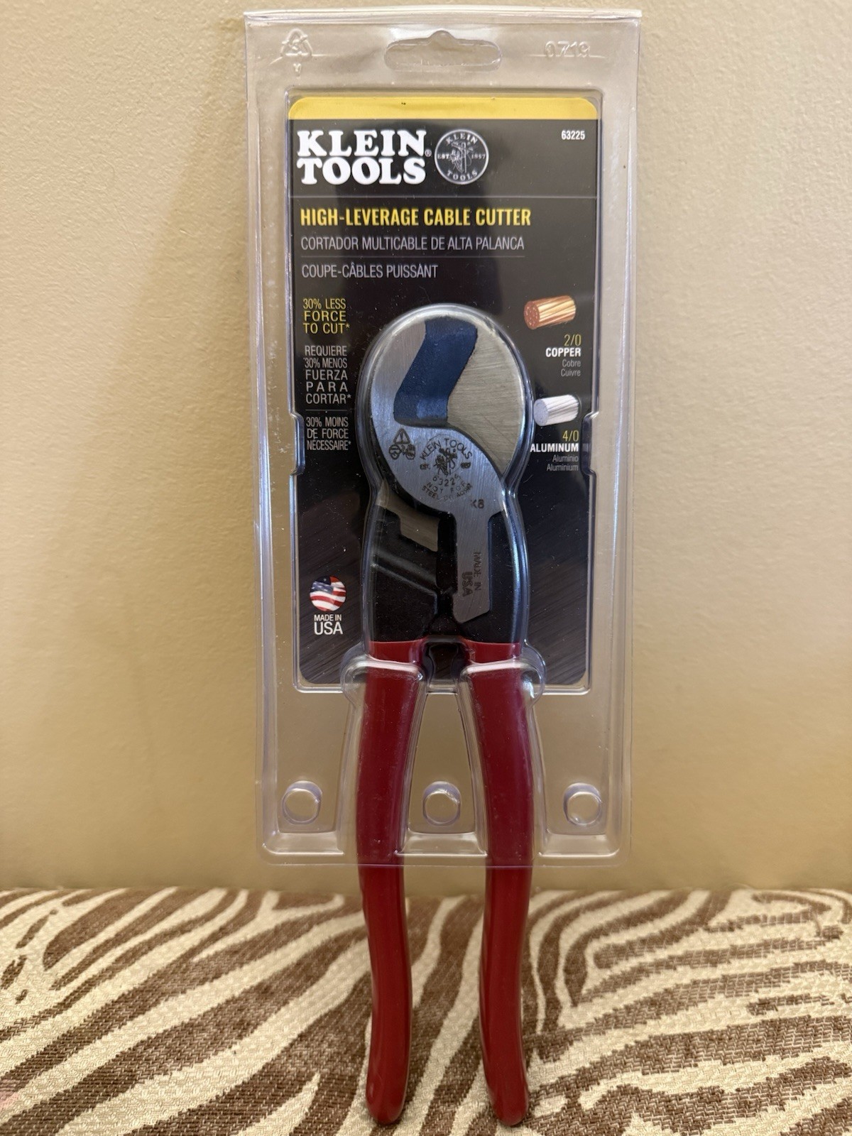 Klein Tools High-Leverage Cable Cutter (63225) New Sealed