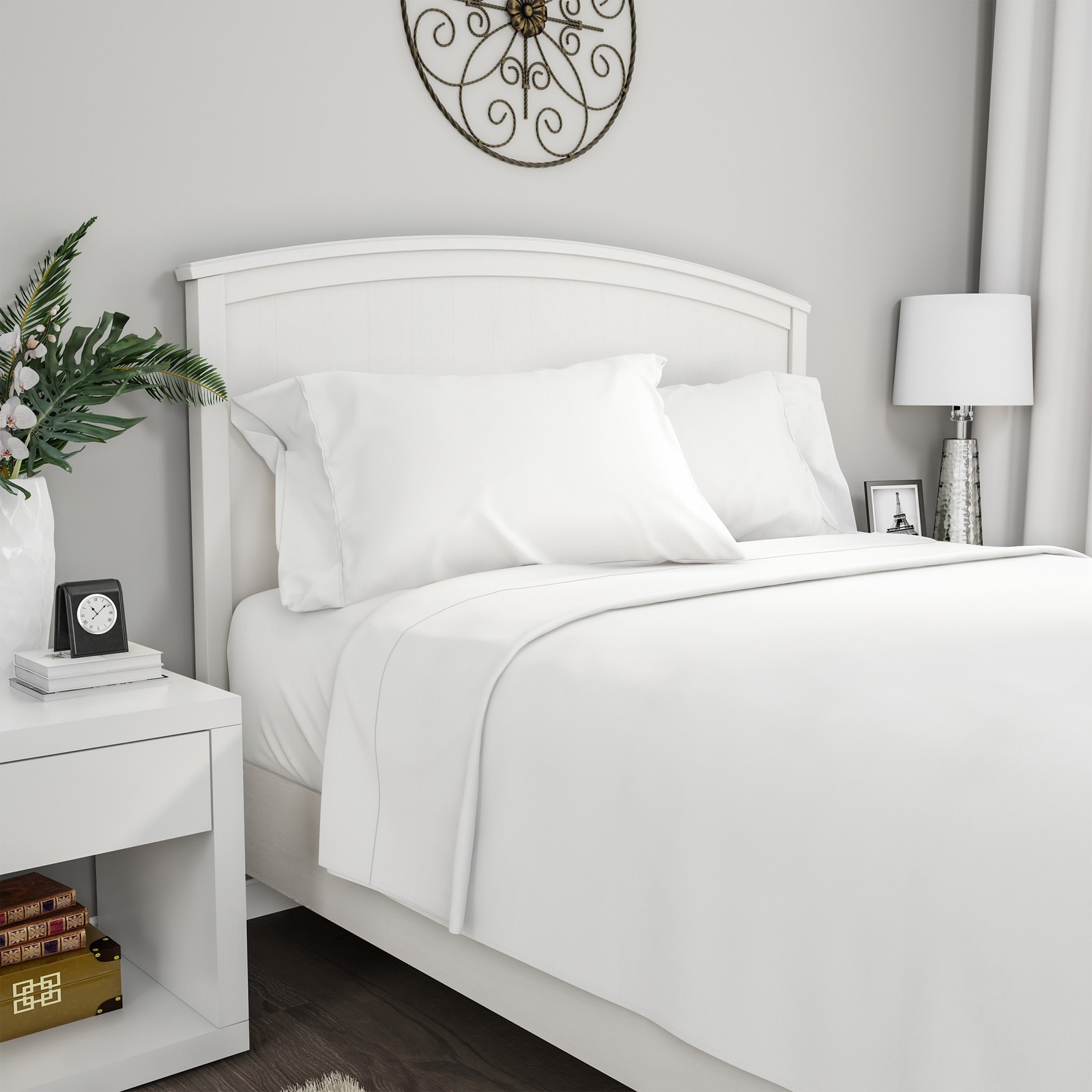 4Pcs Bed Sheets Queen King 1200 Series Thin Soft Bed Sheet Set Bedding Sheets