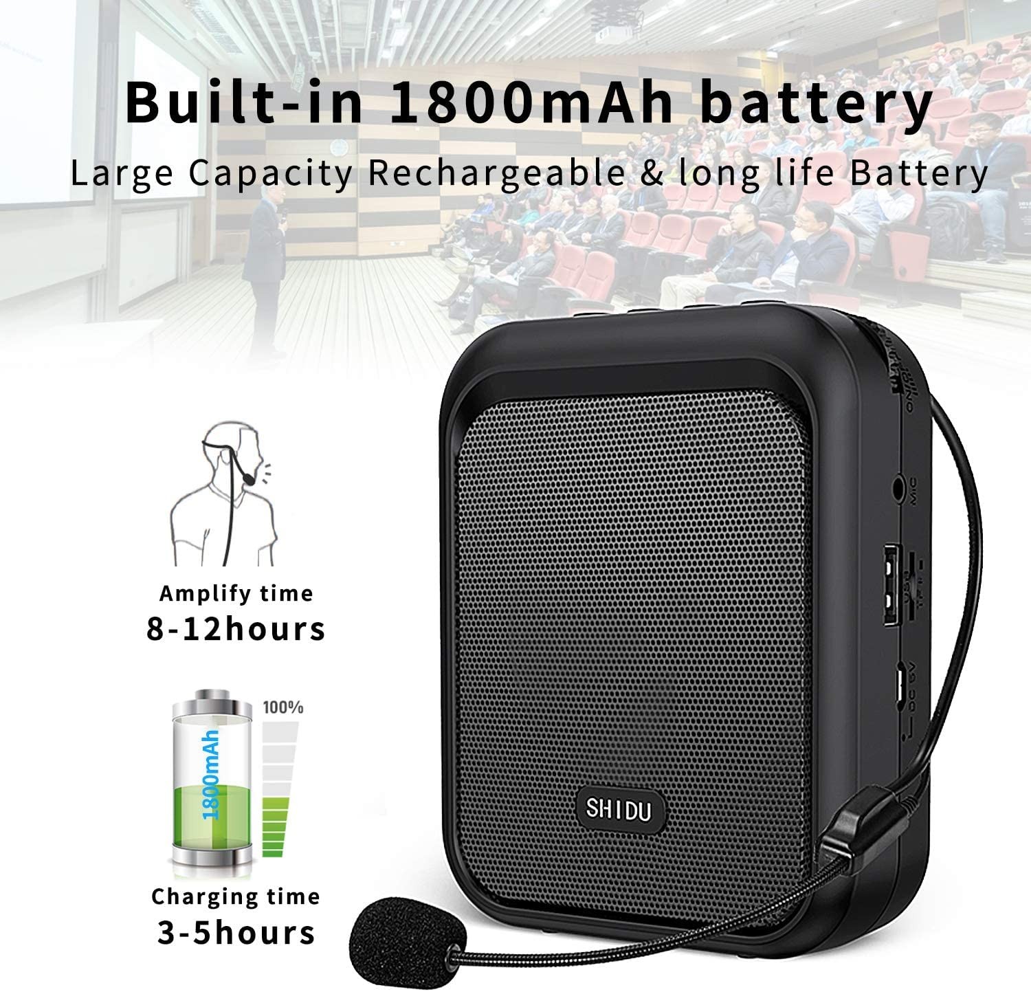 Mini Voice Amplifier Portable Rechargeable Bluetooth Speaker with Wired