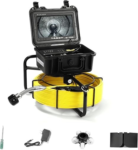 Sewer Camera 7 Inch LCD 20m/66ft Cable IP68 Waterproof